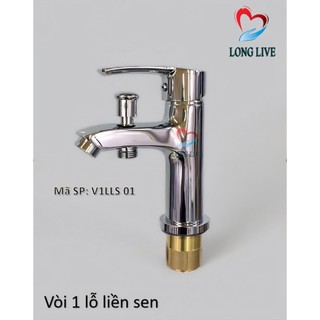 Vòi Lavabo, vòi rửa mặt liền Sen 1 chân Đồng thau cao cấp