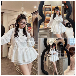 SET BABY TRẮNG CỔ TRỤ + SHORT