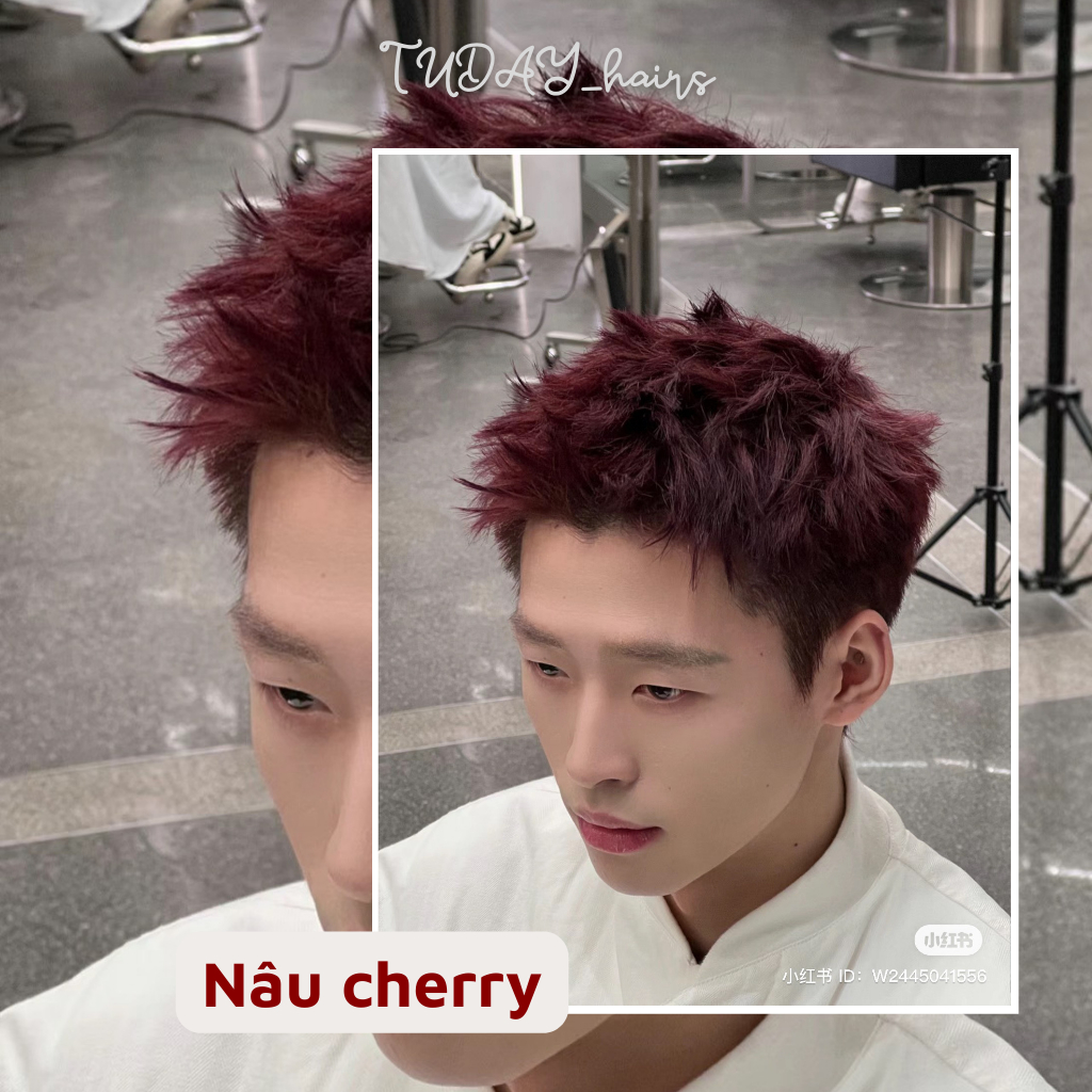 Thuốc Nhuộm Tóc Màu NÂU CHERRY Nam Không Tẩy | Tudayhair, Tudayhairs