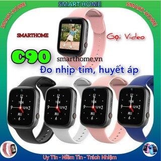Đồng hồ thông minh smarthome c90, gọi video, lắp sim nghe gọi 2 chiều, đo nhịp tim huyết áp