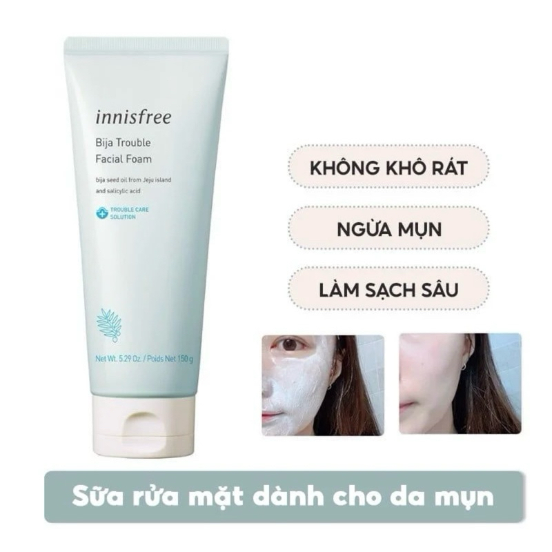 Sữa rửa mặt Innisfree Bija Trouble Facial Foam