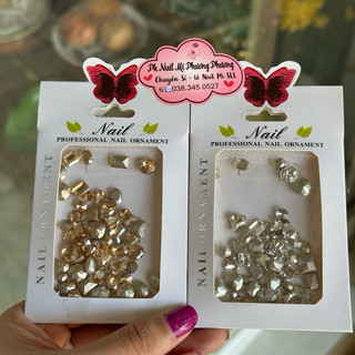 Đá Khối chân Nhọn Mix size Mix kiểu 2 màu Vàng Trà - Trắng
