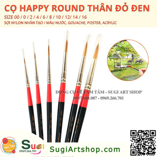 Cọ vẽ Happy đầu tròn Happy Round 1845 , cọ vẽ màu nước đầu tròn