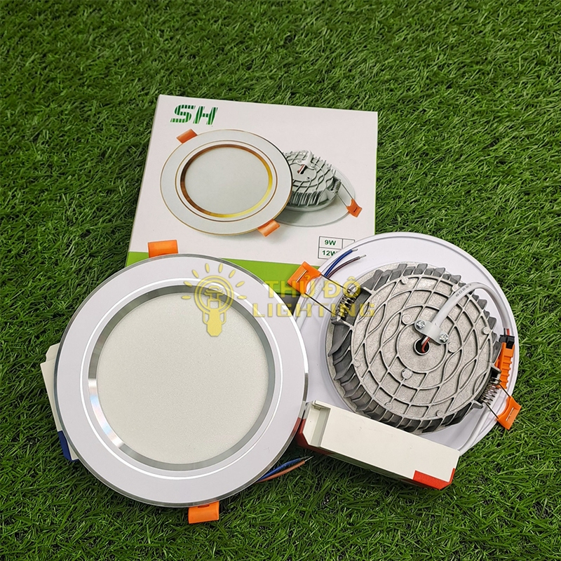 Đèn Âm Trần 12W 3 Chế Độ Phi 110 Thủ Đô Lighting Viền Vàng, Viền Trắng Chất Liệu Nhôm Sơn Tĩnh Điện