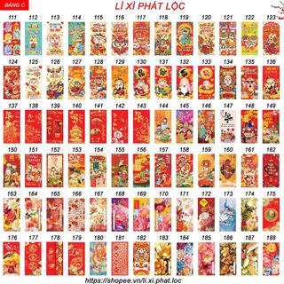 Bộ 100 bao Lì xì tết 2024 nhiều mẫu