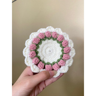  🌼 MIẾNG LÓT LY HOA TULIP BẰNG LEN   ĐẾ LÓT LY BẰNG LEN 