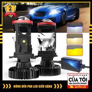 Đèn pha ô tô ba màu h4 3500k 4300k 6500k xe máy đèn pha led ô tô bóng đèn ô tô ba màu 12v 24v