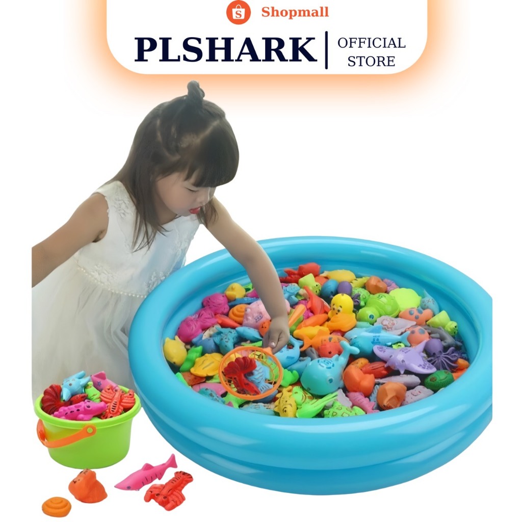 Bộ Đồ Chơi Câu Cá PTLUXURY Bằng Nam Châm Kích Thước Bể Lớn Nhiều Chi Tiết Cá Và Sinh Vật Biển