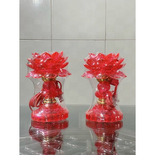 Bộ 2 đèn thờ hoa sen đổi màu