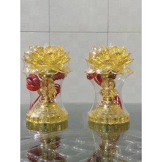 Bộ 2 đèn thờ hoa sen đổi màu