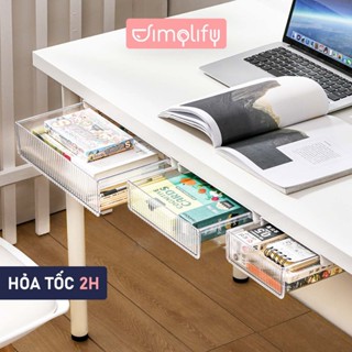 Ngăn Kéo Dưới Bàn Rời Mini Trong Suốt Dán Bàn Tiện Lợi Chống Trôi Rơi