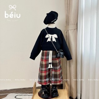 (𝑯𝒂̀𝒏𝒈 𝒄𝒐́ 𝒔𝒂̆̃𝒏 - Ảnh thật) Áo len Black Bow cho bé