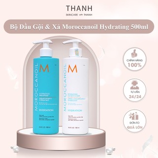 Bộ dầu gội dầu xả moroccanoil dưỡng ẩm phục hồi tóc siêu mượt hydration 500ml tặng oil 50ml