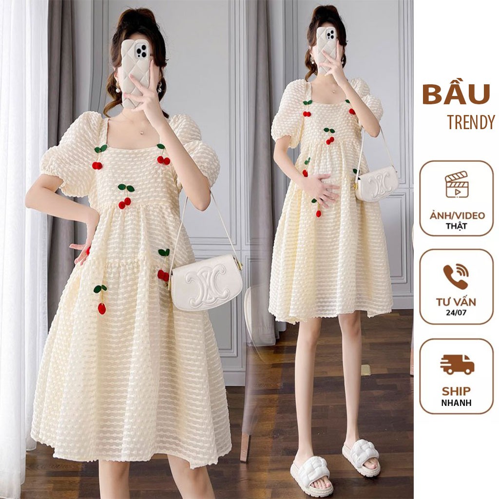 ĐẦM VÁY BẦU CÔNG SỞ XUÂN HÈ V710 ĐẦM BẦU THIẾT KẾ DÁNG SUÔNG DÀI CHẤT LIỆU VOAN MỀM MẠI ĐẦM BẦU ĐẸP FREE SIZE