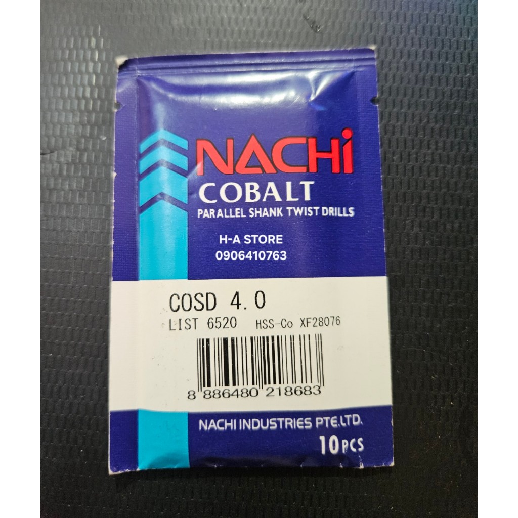 Mũi khoan Nachi sắt thép / inox  4 / 5 / 6 / 7 / 8 / 10 li