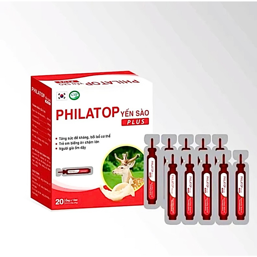 [Chính Hãng] PHILATOP Yến Sào, ống nhựa 10ml, hộp 20 ống dùng cho trẻ biếng ăn, chậm lớn, người già, tăng sức đề kháng