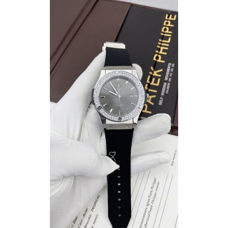 Đồng hồ Nam Hublot cơ Automatic viền đá sang trọng đẳng cấp doanh nhân BH 24 Tháng
