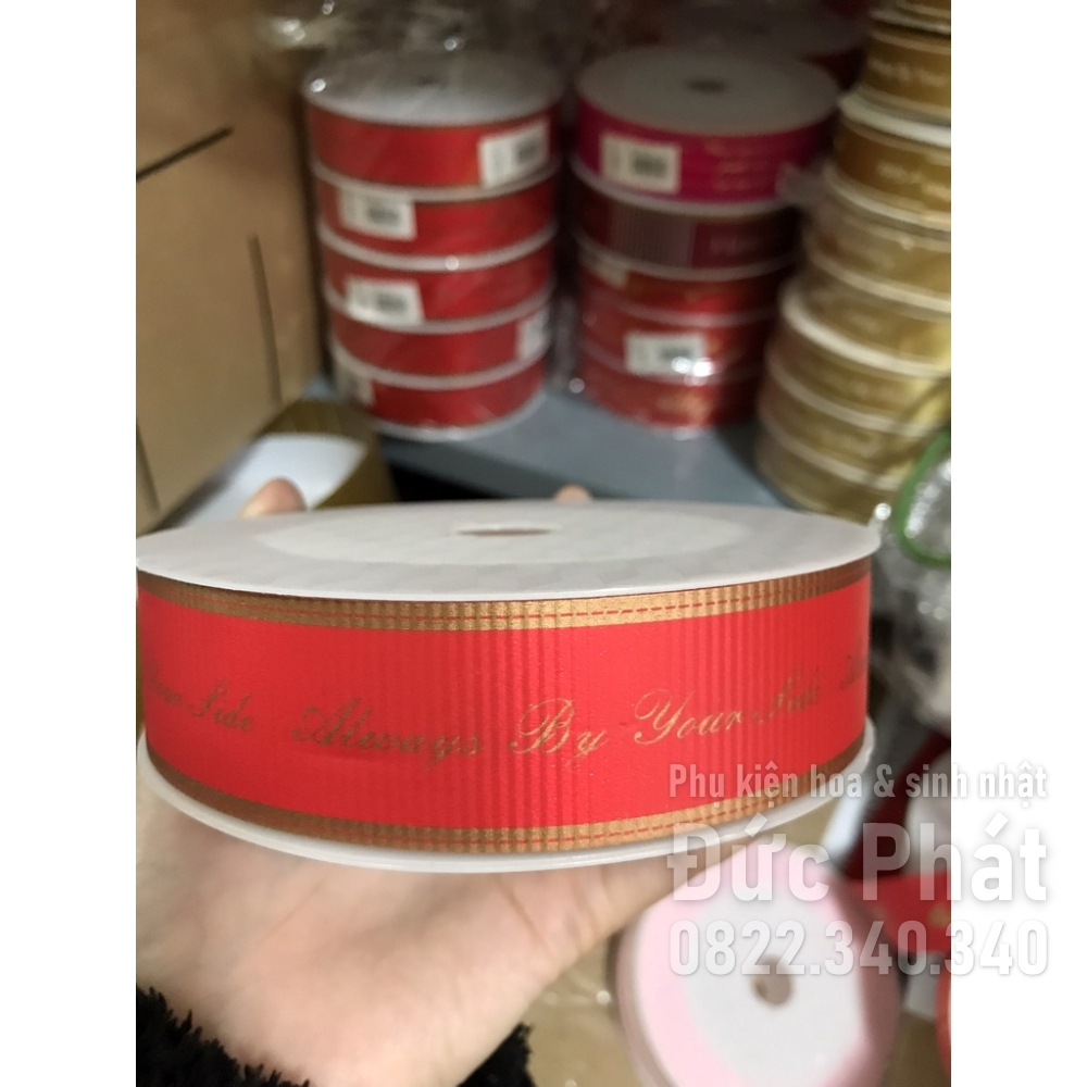 Ruy Băng Nhựa Thái In Chữ Bản 3cm Dài 50m