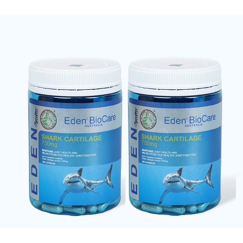 Combo 2 hộp Sụn Vi Cá Mập Australia (180 viên/hộp) Eden BioCare Shark Cartilage (HSD 05/2028)