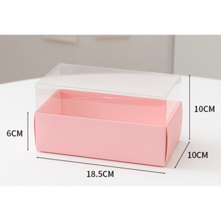 HỘP GIẤY CHỮ NHẬT NẮP MICA ĐỰNG BÁNH BÔNG LAN ( 10 HỘP)