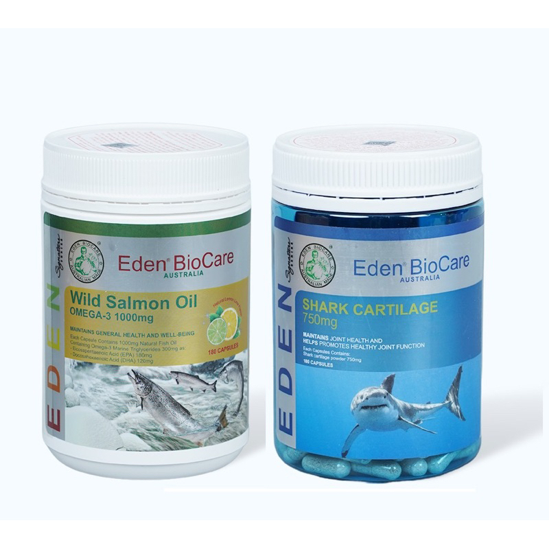 Combo 1 hộp Dầu Cá Hồi (180 viên, HSD 05/2028) + 1 Hộp Sụn Vi Cá Mập (180 viên, HSD 05/2028) Austral