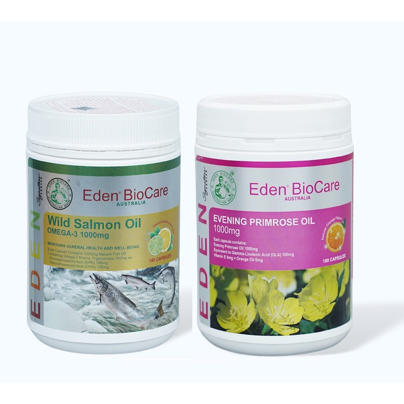 Combo 1 hộp Dầu Cá Hồi (180 viên, HSD 05/2028) + 1 hộp Dầu Hoa Anh Thảo (180 viên, HSD 01/2028) Aust