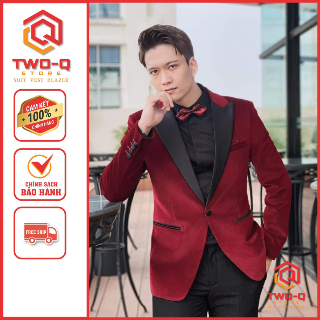 Áo Vest Nam ,Áo vest nhung Tuxedo phong cách Hàn Quốc Trẻ Trung - TwoQ Store