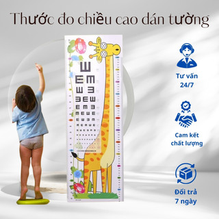 Thước đo chiều cao dán tường hươu cao cổ dành cho bé