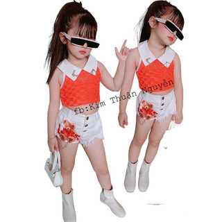 Sét áo ống và yếm jean cho bé gái 7-40kg
