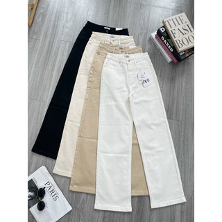 Quần jeans culottes lưng cao dáng dài - quần bò dáng suông ống rộng vnxk