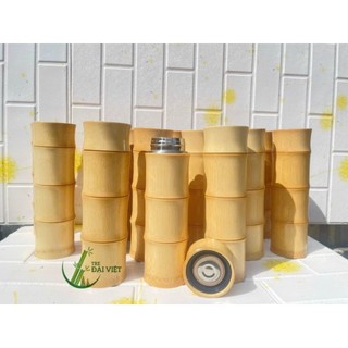 Bình giữ nhiệt bằng tre nguyên khối Kiểu dáng đốt tre Dung tích : 500ml Lõi inox 304 cao cấp