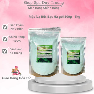 Bột mặt nạ bạc hà đắp mặt đẹp da. mặt nạ bạc hà colagen gói 500g - 1kg