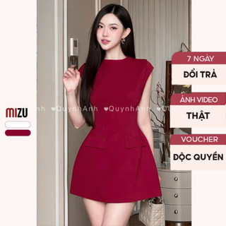 Váy Sát Nách ChouChou Tiểu Thư MIZU Sắc Đỏ Trắng - Đầm Body Mini Ôm Dáng Tôn Eo Có Bigsize - Chất Vải Mềm Nhẹ Mã Q1