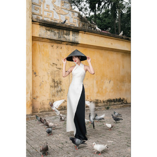 Set áo yếm cổ đính khuy quần xuông - KHUÊ by Cazi
