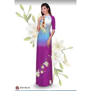 Vải áo dài in hoa 3D có sẳn