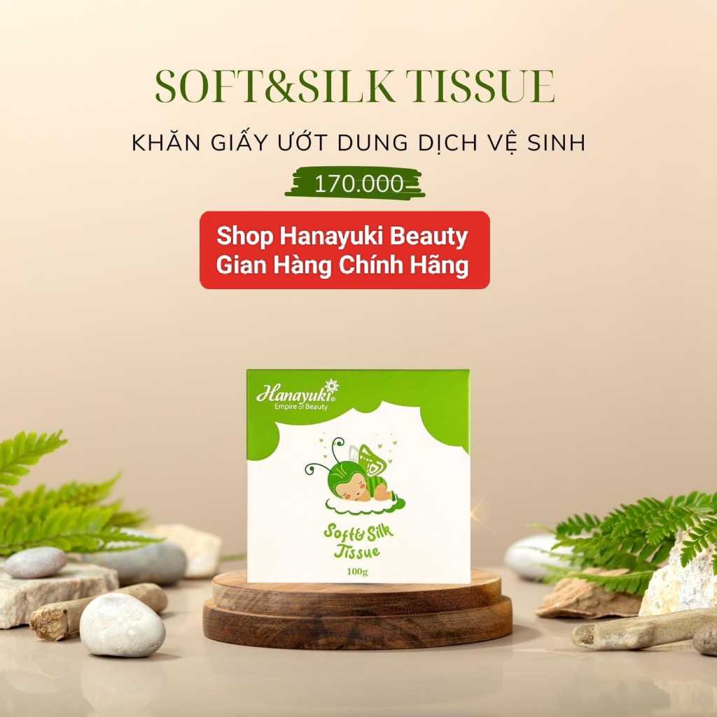 [Hàng Chính hãng-Date 2025] Khăn Ướt Phụ Khoa Hanayuki 1 hộp 20 miếng - Soft & Silk Tissue