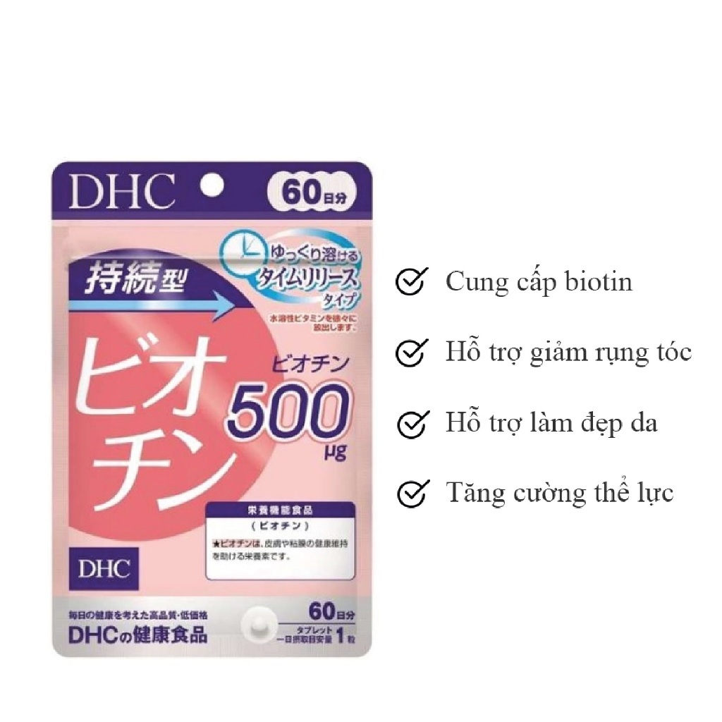 COMBO Kẽm DHC 60 Viên & Biotin DHC 60 Viên Nhật Bảngiúp tóc, da, móng khỏe