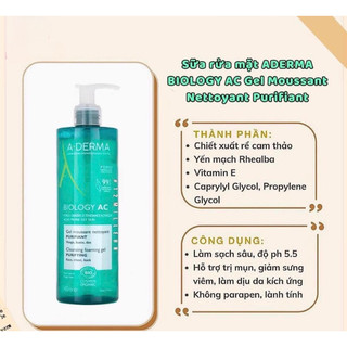 SỮA RỬA MẶT A-DERMA [CHÍNG HÃNG MẪU MỚI]