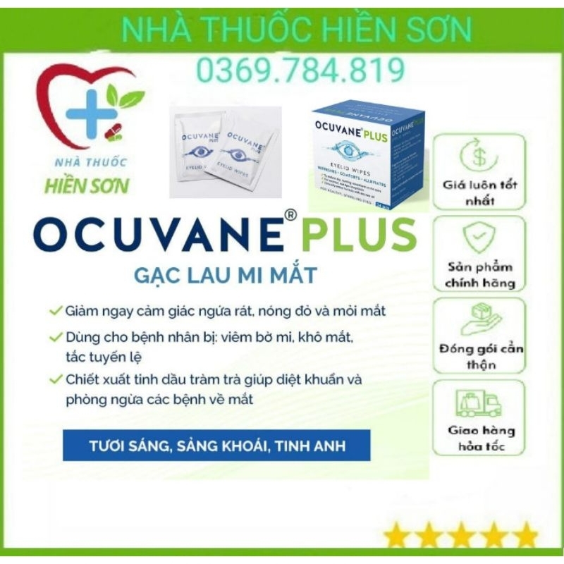 HOẢ TỐC Miếng gạc lau mi mắt OCUVANE PLUS nhập khẩu từ Hungary - CHÍNH HÃNG