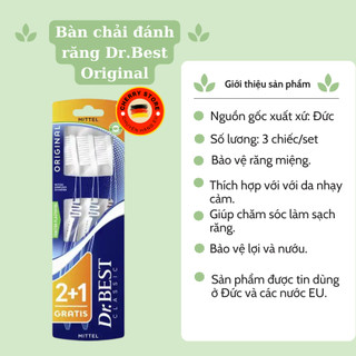 Bàn Chải Đánh Răng DR.BEST Set 3 chiếc [Nội địa đức] [Khuyến mại]