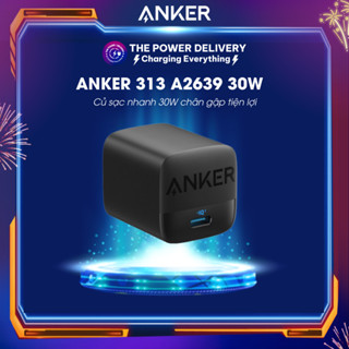 Củ sạc nhanh Anker 313 GaN 30W hỗ trợ IQ3.0/PD/PPS chân gập tiện lợi - A2639 | Bảo hành 12 tháng