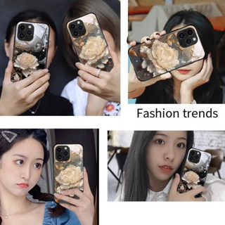 Ốp lưng iphone bằng kính cho iphone 6/ 7/ 8/ X/ XSMAX/ 11/ 12/ 13/ 14/ 15 PRO/ PROMAX/ PLUS HOA HỒNG TRẮNG 2024