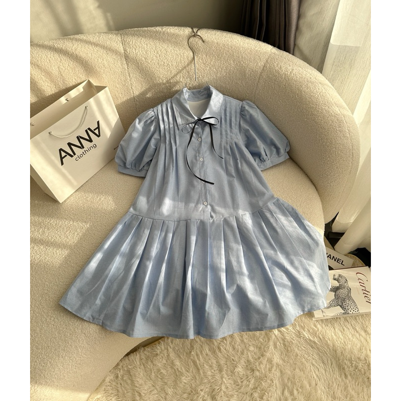 Đầm xếp li buộc nơ ANNA - Nava