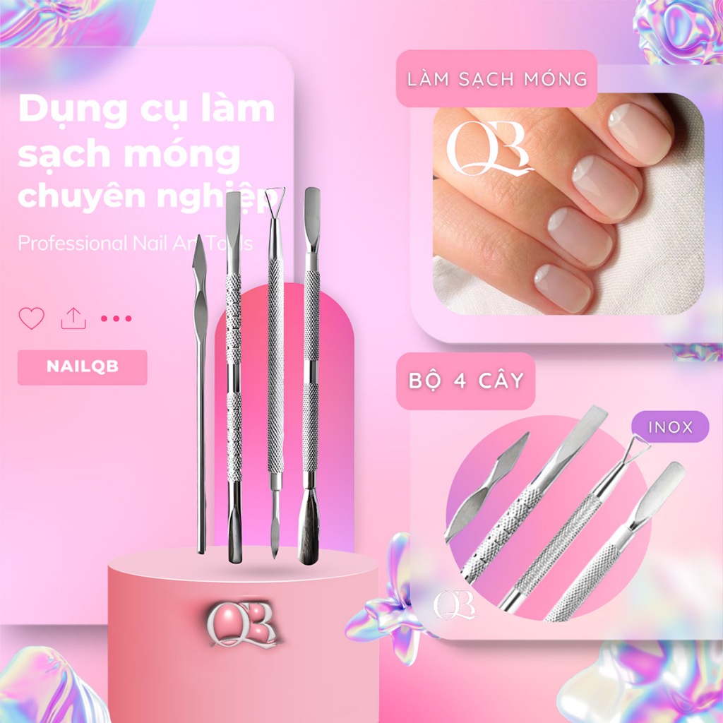 Dụng cụ đẩy da, lấy khóe móng 2 đầu