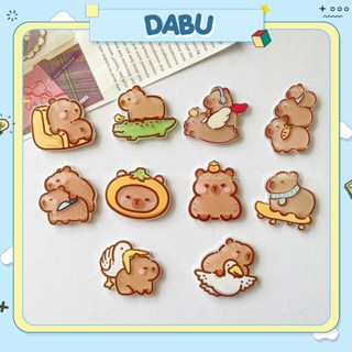 Huy hiệu cài áo pin cài balo DABU Chuột lang nước Capybara nhân vật hoạt hình dễ thương