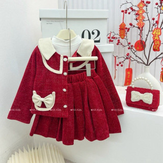 Set váy dạ hàn quốc sang chảnh cho bé gái
