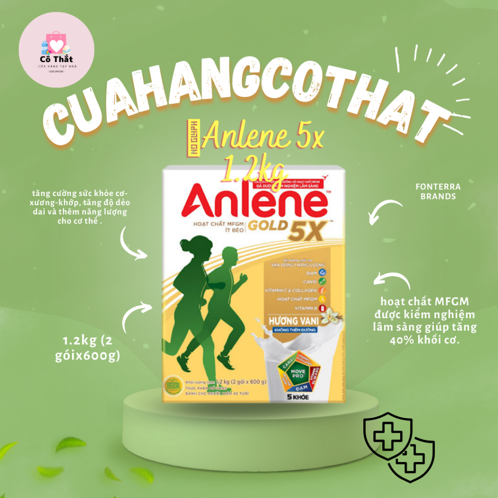 Sữa bột Anlene Gold 5X hương vani hộp 1.2kg