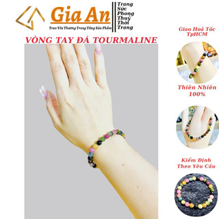 Vòng chuỗi đeo tay đá phong thuỷ Toumaline nam nữ-Vòng tay đá phong thuỷ Gia An tài lộc