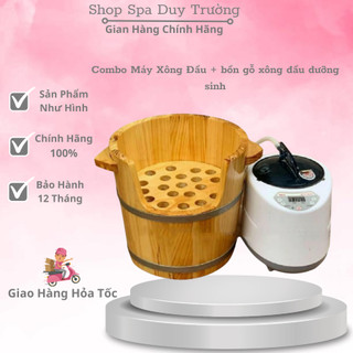Bồn gỗ xông đầu dưỡng sinh + máy xông cho spa