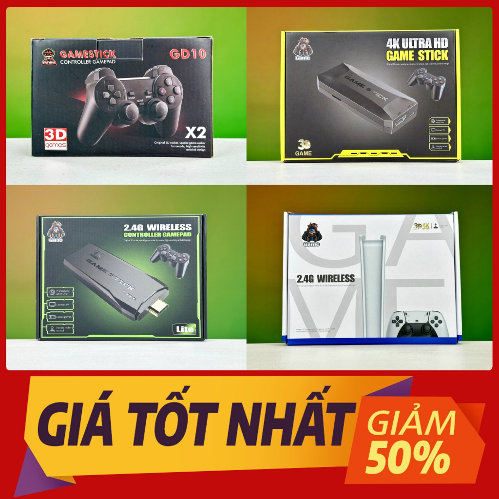 Máy Chơi Game Stick 4K Lite Pro, Đỏ X2 64GB 10000- 30000 Game Kết Nối TIVI, HDMI, Tay Cầm Không Dây | ShopTayCam